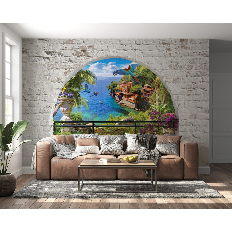 Bay Isle Home Peel & Stick Tropical Wall Mural Window In Paradise